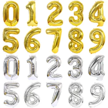Decorative Foil Balloons: Large 40-inch Number Helium Balloons for Birthday Party Supplies and Decorations