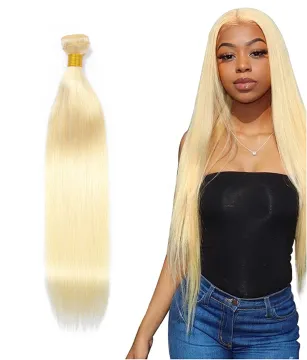 Virgin Blonde Brazilian Russian 34Inch Cuticle Aligned Blonde Full Lace With Baby Hair Straight Bundles Raw  613 Virgin Hair
