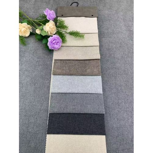 Tissu d'ameublement chenille de couleur unie aspect lin