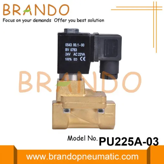 PU225A-03 Shako Type 3/8'' Brass Solenoid Valve 24V