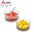 ATO 6PCS / Bols salades en verre réglées avec couvercle coloré