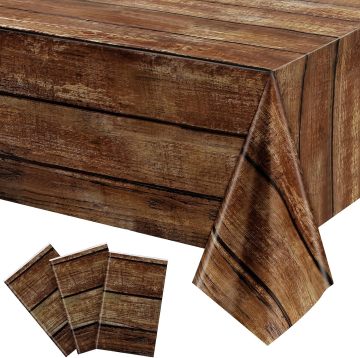 Rustikal braune Holzkorn -Tischdecke - Vintage Bauernhausstil für Scheunenhochzeiten und Geburtstage