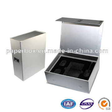 Silver Mettic Paper Box with Foam Insert