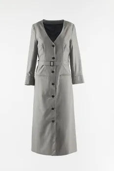 Ladies long stripe dust coat