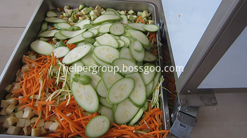 Vegetables cutting machine cutting result