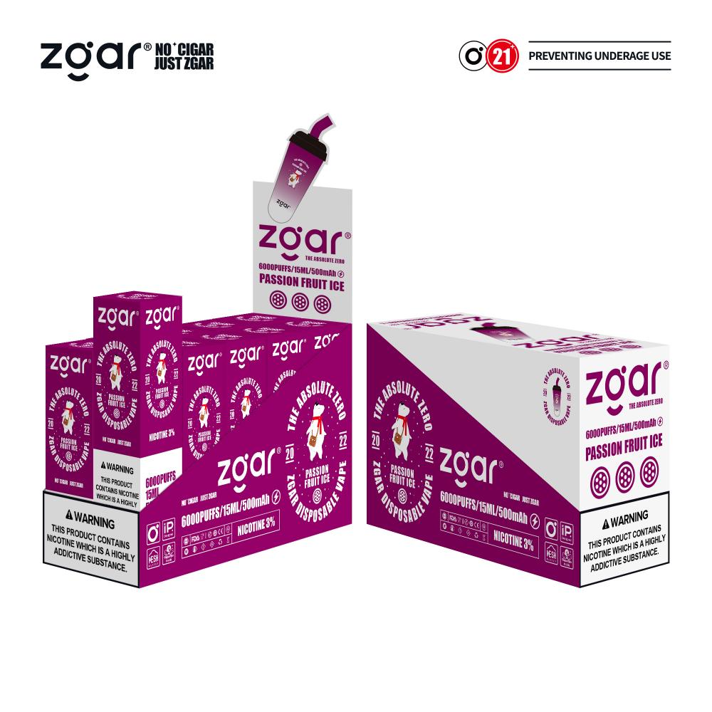 Zgar Hot Selling 6000 Puffs يمكن التخلص منها vape