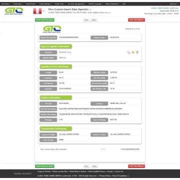 Data Impor Pemanas Air Peru