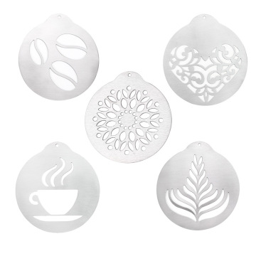 Stainless Steel Coffee Latte Stencils for Barista Art and Chocolate Designs
