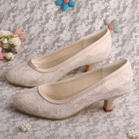 Nude Satin Wedding Shoes for Bride and Bridesmaids