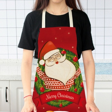 Christmas Apron Adult Kitchen Apron for Christmas Party Chef Cooking Restaurant GXMA