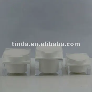 square white cosmetic cream acrylic skin care cream plastic jar