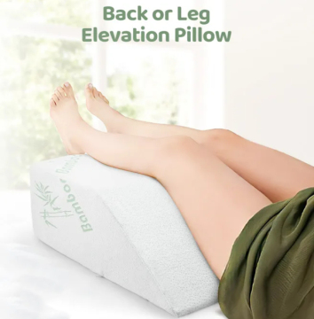 New Arrival Memory Foam Wedge Pillow with Bamboo Cover for Elevating Legs