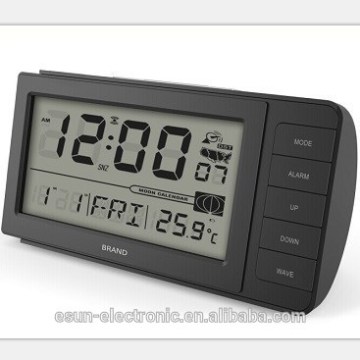Newest clear high solution display DCF radio controlled digital desktop table alarm weather station clock