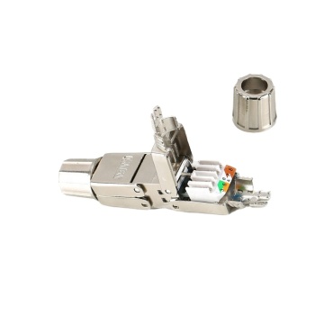 Twin Type RJ45 STP Cat6A Cable Connector for Network Cable Connection