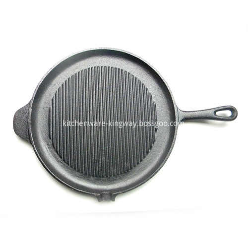 Preseasoned Round Cast Iron Grill Pan