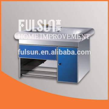 Stainless Steel Bathroom Vanity Cabinet with Radius Ceramic Basin
