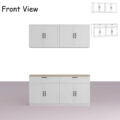 Whole House Custom White Minimalist Furniture Wood Wholesale Kitchen Pantry Organizer Cabinet