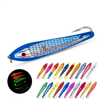 316 Stainless Steel Multi-Color Luminous Salmon Trolling Spoon Lure