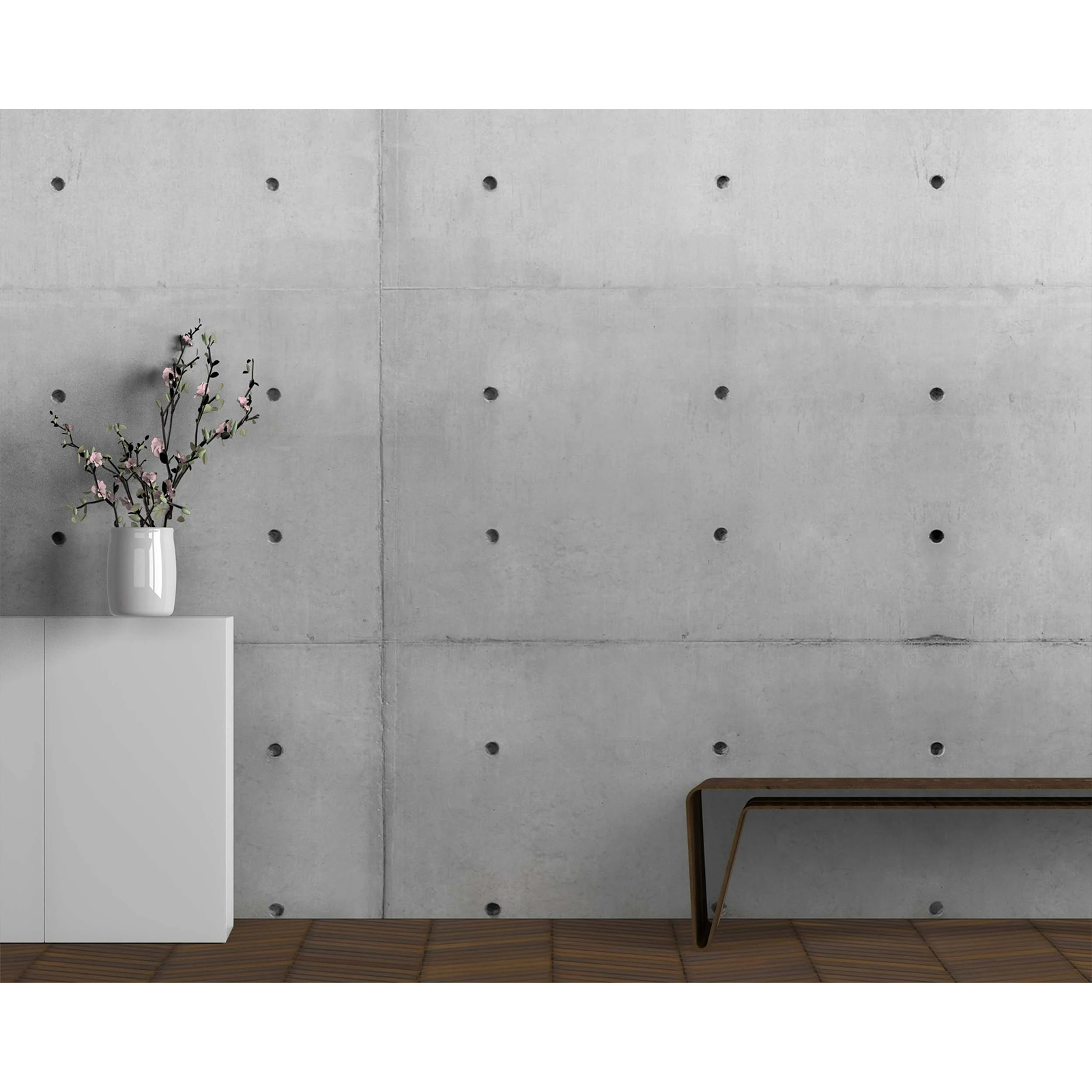 Customizable Grey Rectangular Perforated Concrete Wall Panel