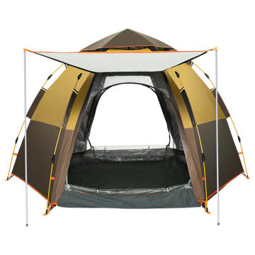 Waterproof Hexagonal Camping Tent for Families and Groups - Easy Quick Setup for Outdoors