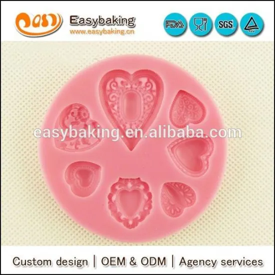 3D fondant cake decorating love heart shape Silicone Mold