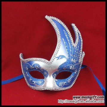 Fashion blue&silver Carnival party Mardi Gras glitter eye mask