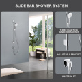 Shower Slide Bar System with Brass Outlet Elbow