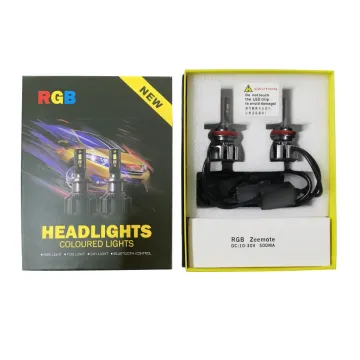 RGB LED Headlamp Bulb Kit - H11, H4, H7, 9005, 9012 Bluetooth Remote Control