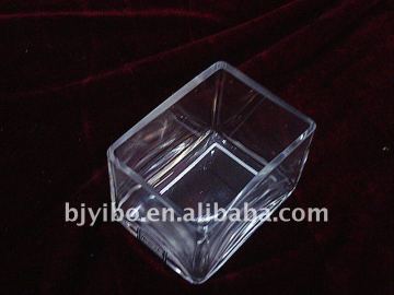 Cuboid glass candelabra