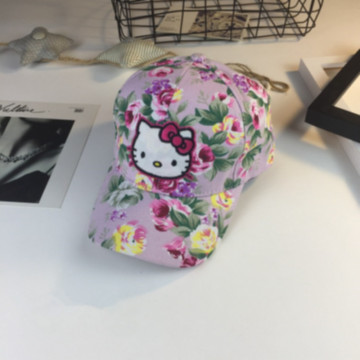 新しいハローキティの女の子の子供3D刺繍帽子