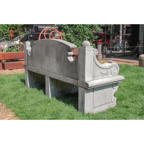 Stunningly Designed Marble Bench with Curved Backrest