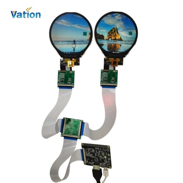 IPS 3.4 Inch Dual Screen In-Car Capacitive Touch Display Round LCD