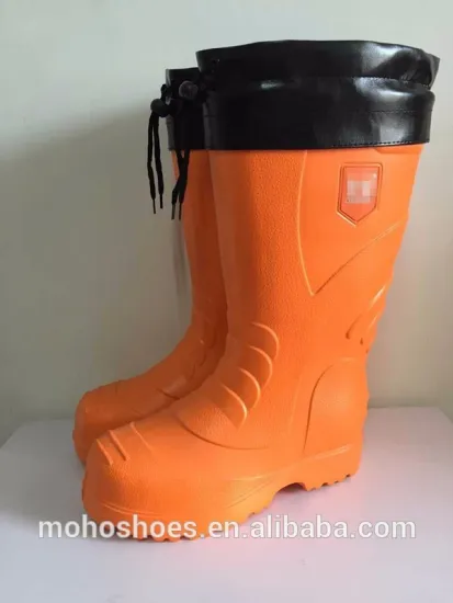 men's yellow color eva warm rain boots