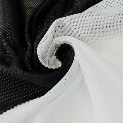 Wholesale Custom Dry Fit Polyester Sportswear Fabric - Black Peach Mesh Lining