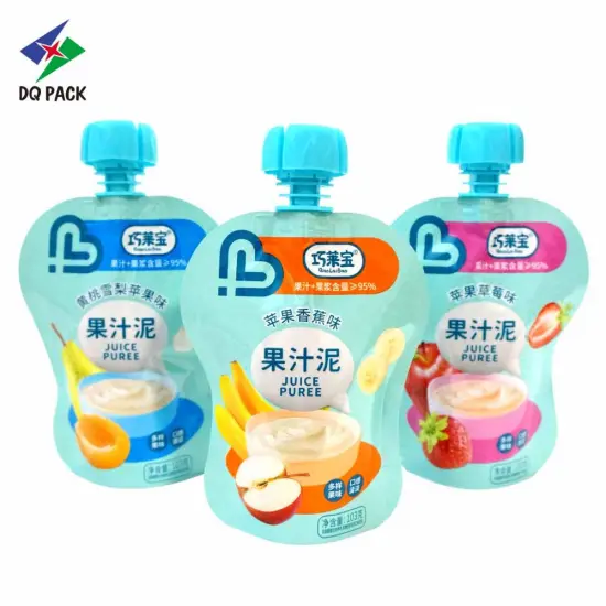 Customized reusable liquid spout pouch bags squeeze pouch baby food packaging