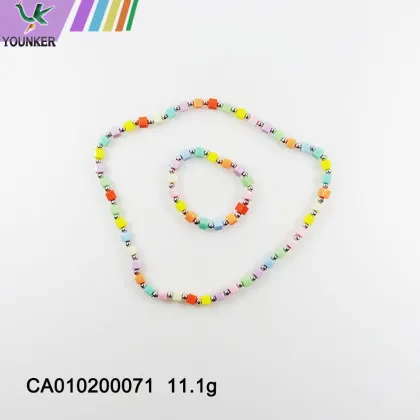 Rainbow candy girl bubble gum necklace