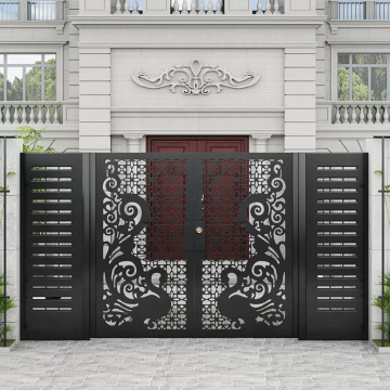 Black Metal Driveway Gates: Decorative Fencing for Gardens and Buildings