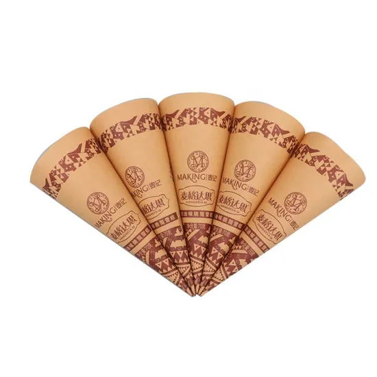Kraft Paper Cones for Food and Ice Cream Packaging