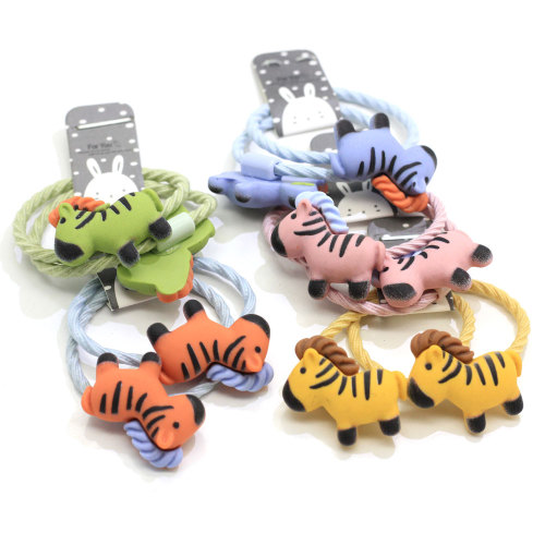 2019 Newest Women Girls Cartoon Animal Elastic Hair Bands Soft Rubber Hair Ties Bands Zebra Lion Animal Hair Ponytail Holders