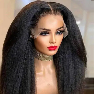 Großhandel 100% brasilianische Nerzes menschliches Haar Schweizer Spitze Frontal natürlicher Kinky gerade hd Voller Spitzenverschluss Perücken mit Babyhaaren