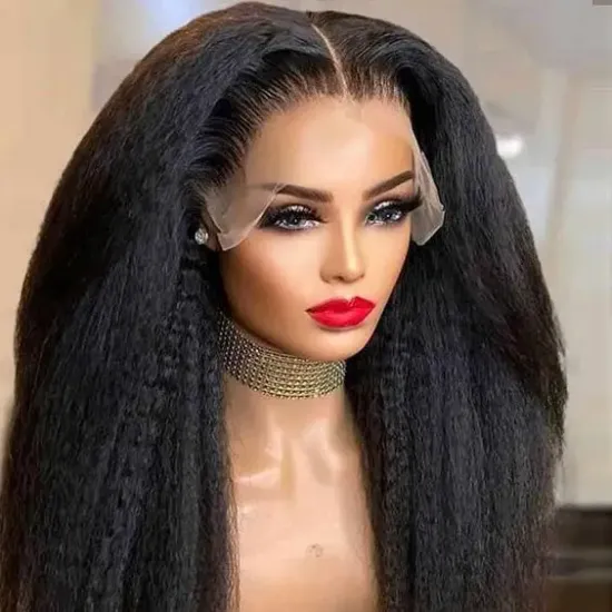 Wholesale 100% Brazilian Mink Human Hair Swiss Lace Frontal Natural Kinky Straight HD Full Lace Closure Wigs With Baby Hair