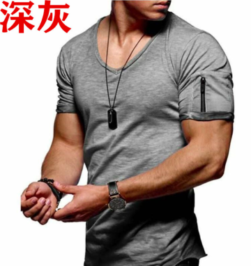 Men T-shirt summer short sleeve Crew neck T-shirt