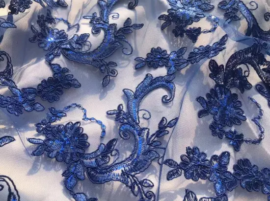 lady dress 3 in 1 sequin embroidery fabric