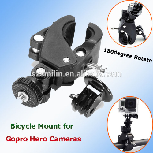 180degree Rotate Best Bike Bicycle Scooter Motorcycle Golf Stroller Handlebar Clamp Mount Holder for Gopro SJ4000 Sport Camera