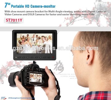 7" HD LCD field monitor with YPbPr, CVBS, AUDIO inputs for Digital Cameras, Video Cameras and DSLR Cameras