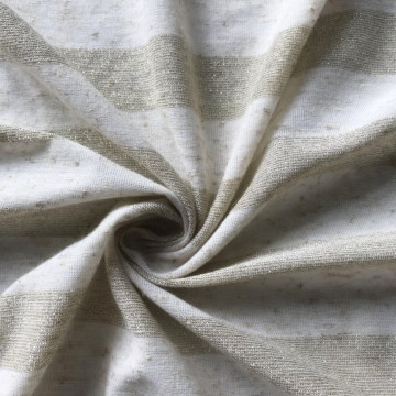linen lurex knitted stripe single jersey melange effect
