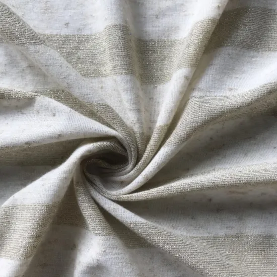 linen lurex knitted stripe single jersey melange effect