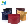 Square flat Bottom zipper Plastic Bag For Coffee pouch Packaging bag With Valve