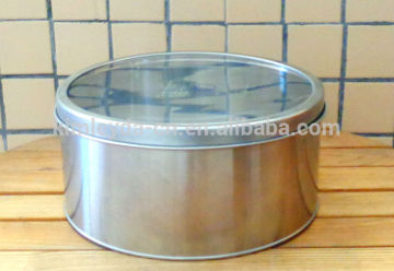 Stainless steel kitchen cake box with window for biscuit storage