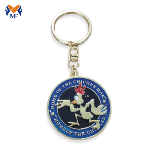 Wholesale metal custom logo coin keychain bezel